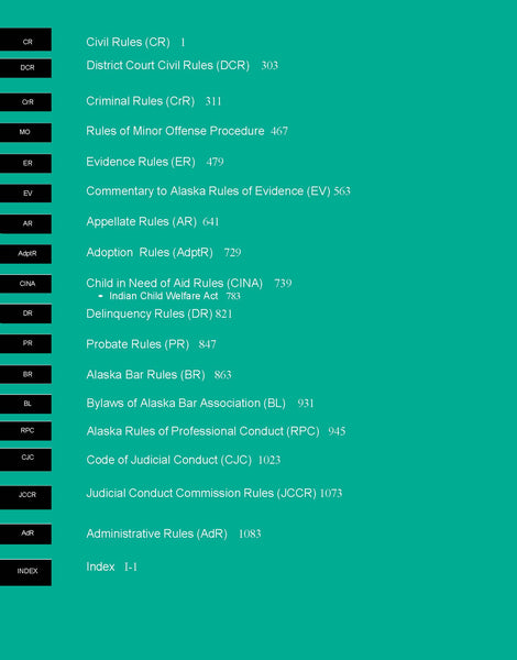 Alaska Rules of Court 2026-2027